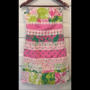 Lilly Pulitzer strapless dress with lace details